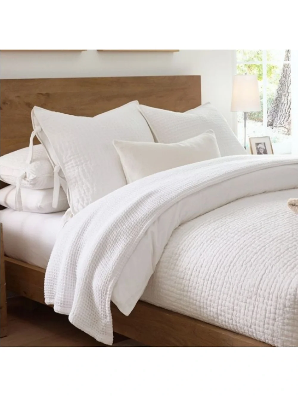 Pottery Barn Standard Pickstitch White Shams NWT (2) $59 each